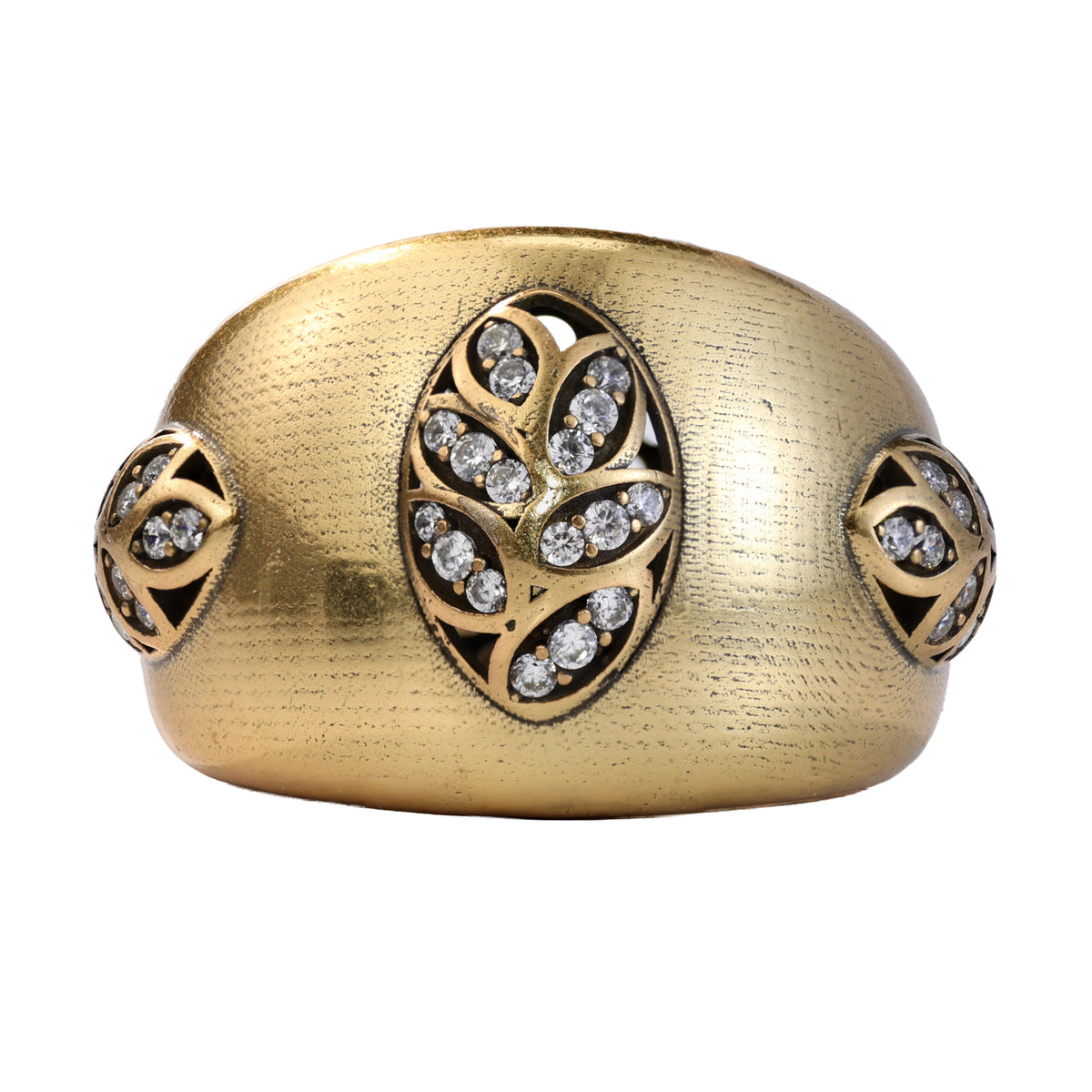 Floral Accent Dome Statement Ring