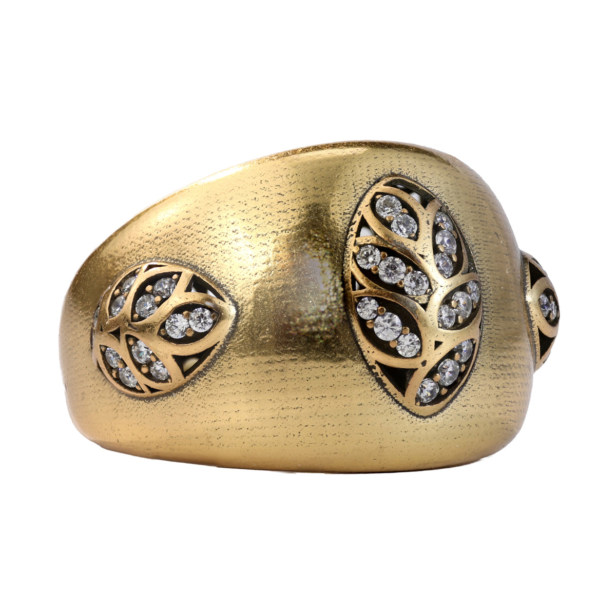Floral Accent Dome Statement Ring