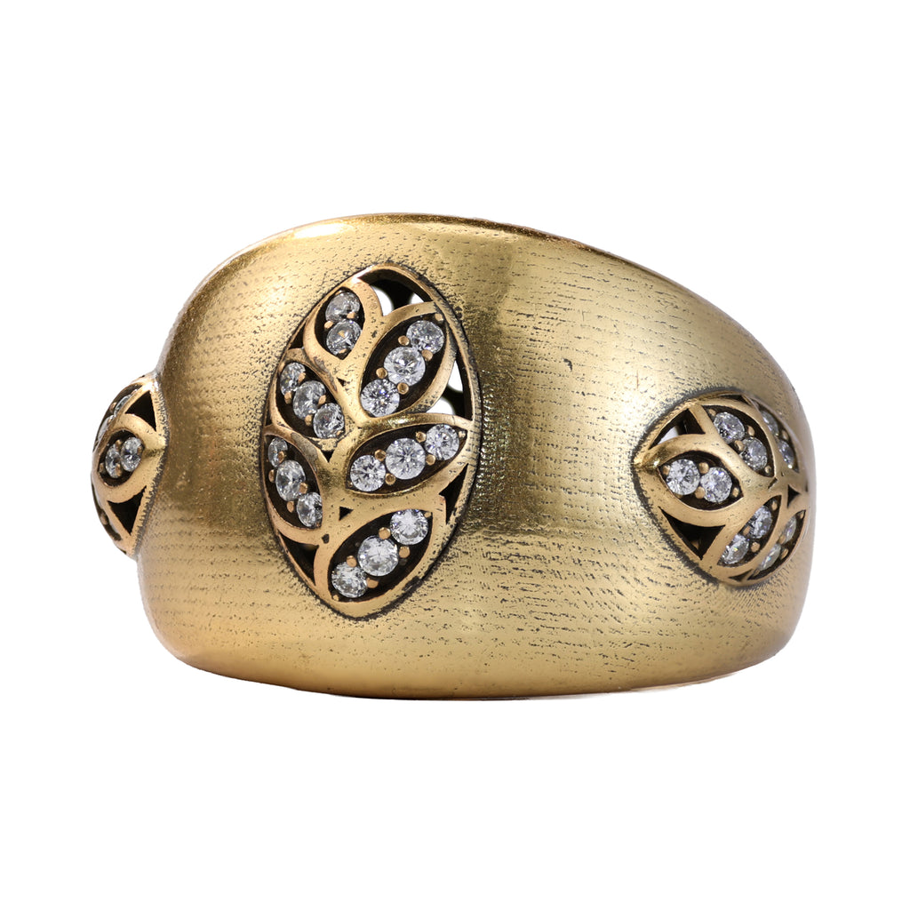 Floral Accent Dome Statement Ring