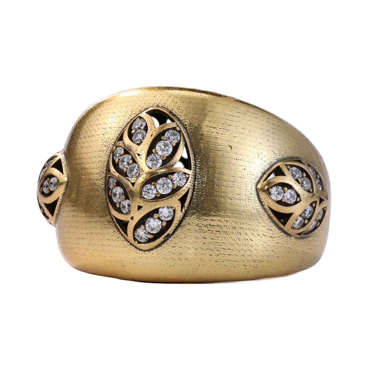 Floral Accent Dome Statement Ring