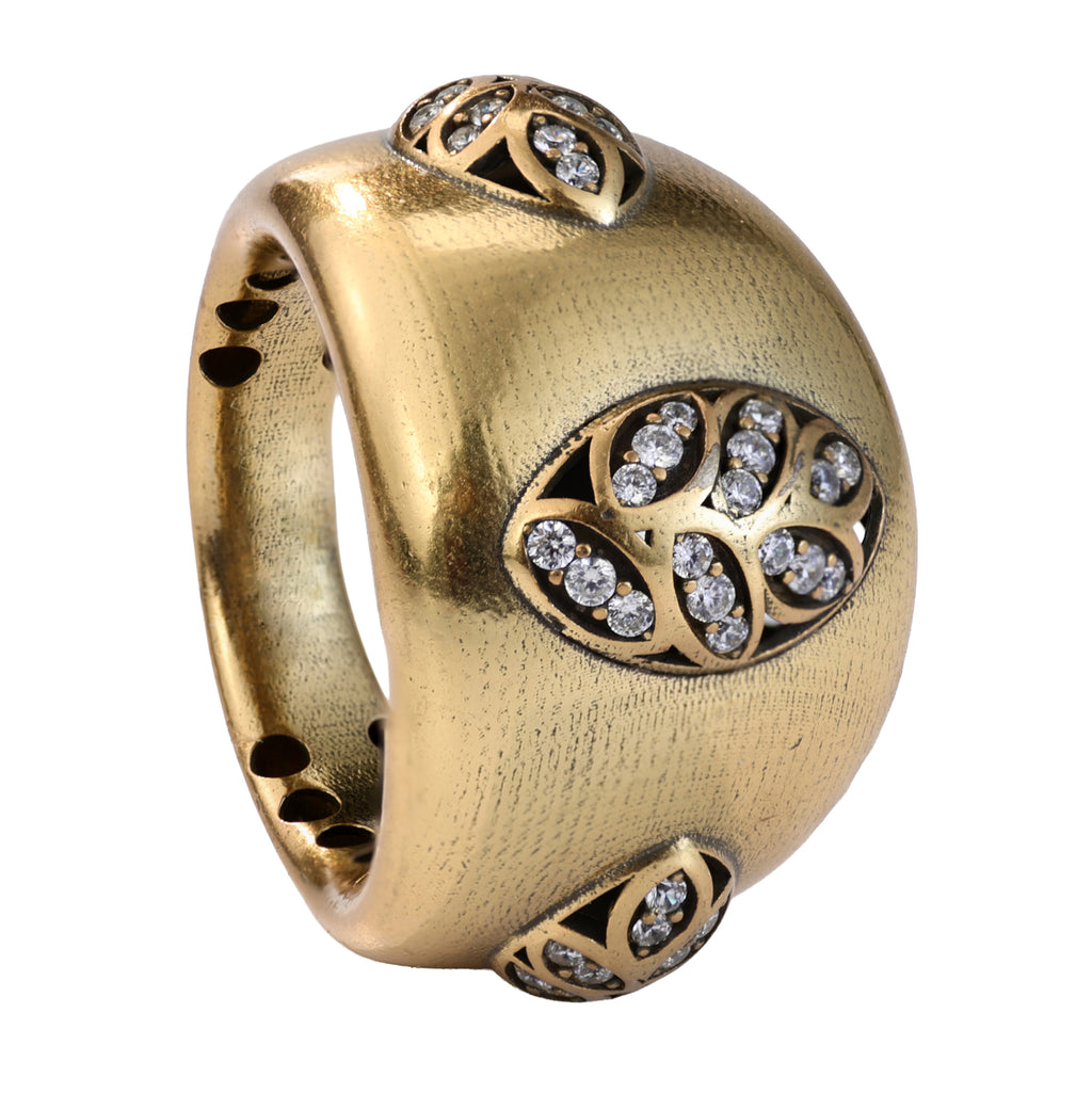 Floral Accent Dome Statement Ring