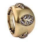 Floral Accent Dome Statement Ring