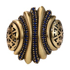 Blue Pavé Layered Wave Statement Ring