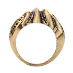 Blue Pavé Layered Wave Statement Ring