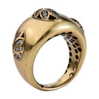 Floral Accent Dome Statement Ring