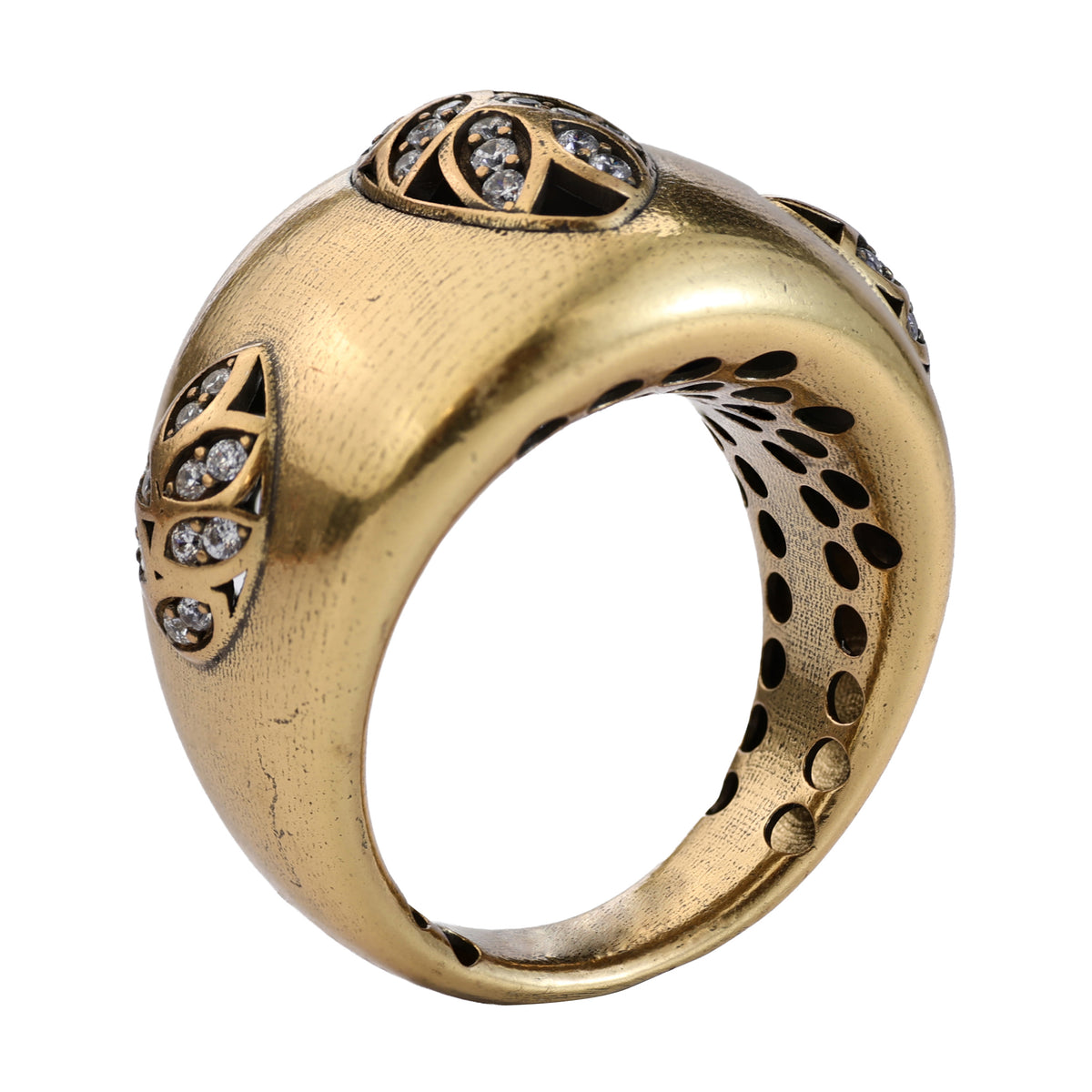 Floral Accent Dome Statement Ring