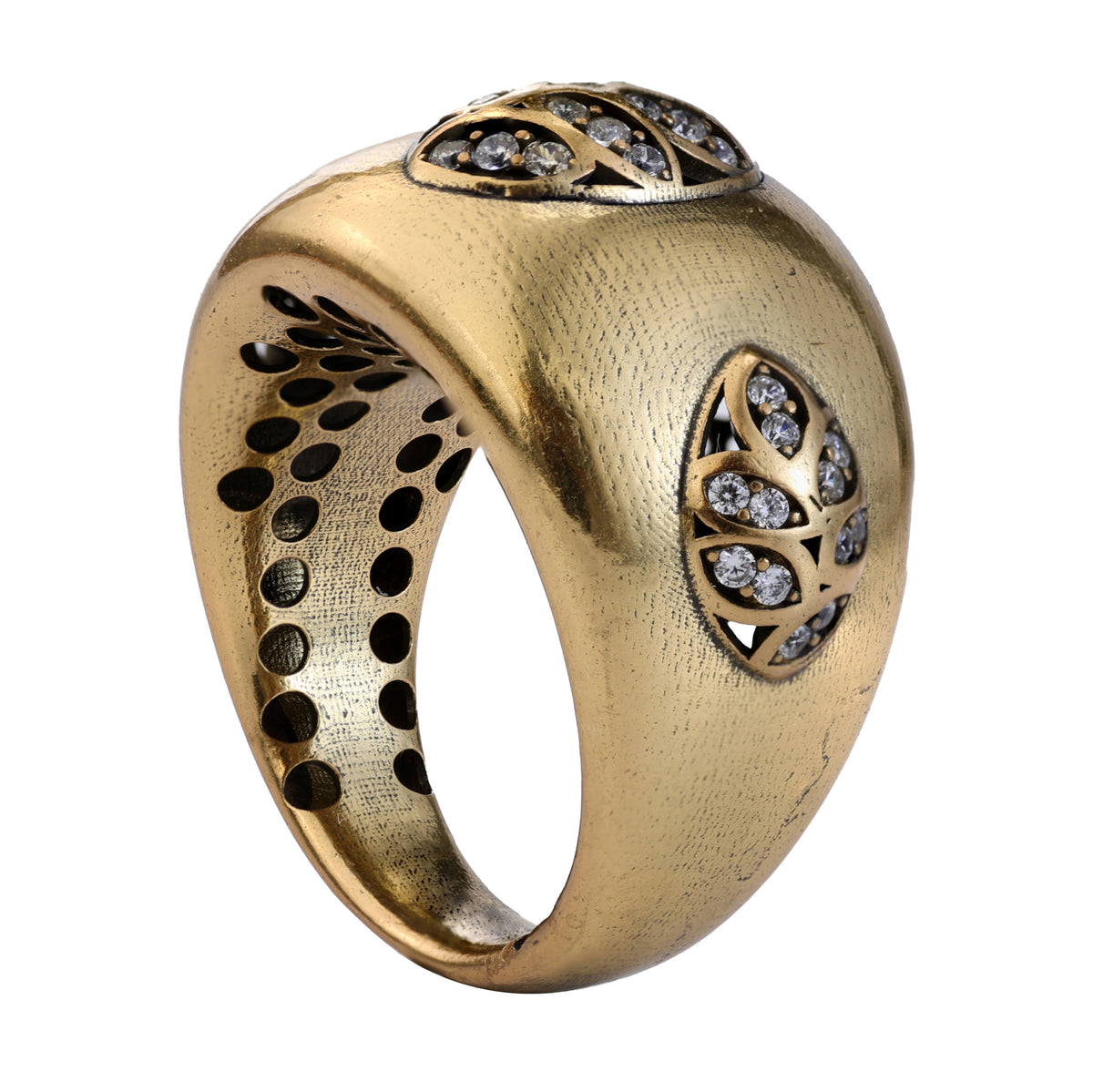 Floral Accent Dome Statement Ring