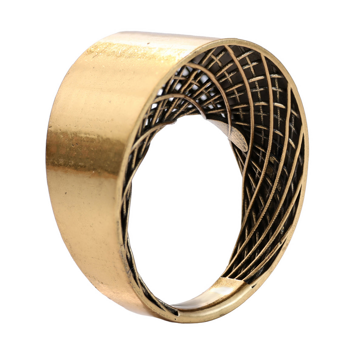 Wide Band Ring in Antique Bronze Tone