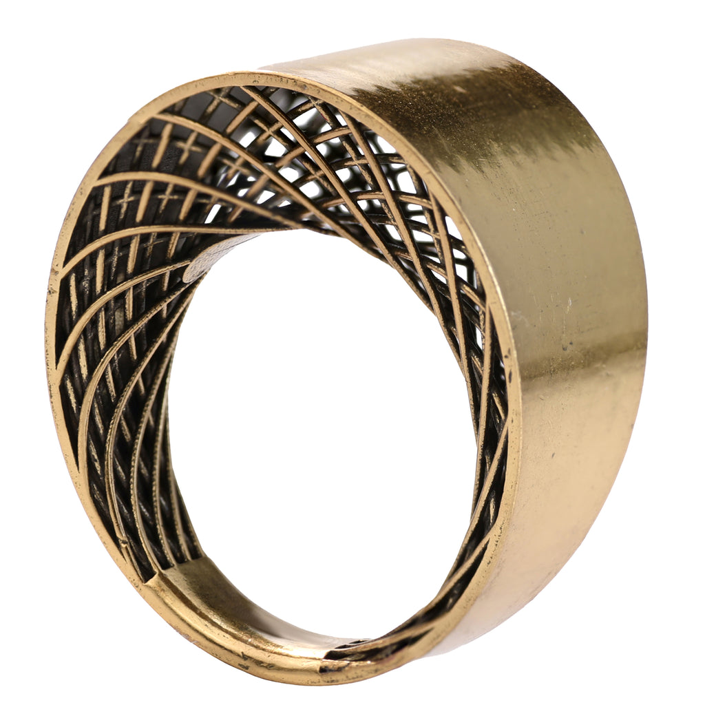 Wide Band Ring in Antique Bronze Tone