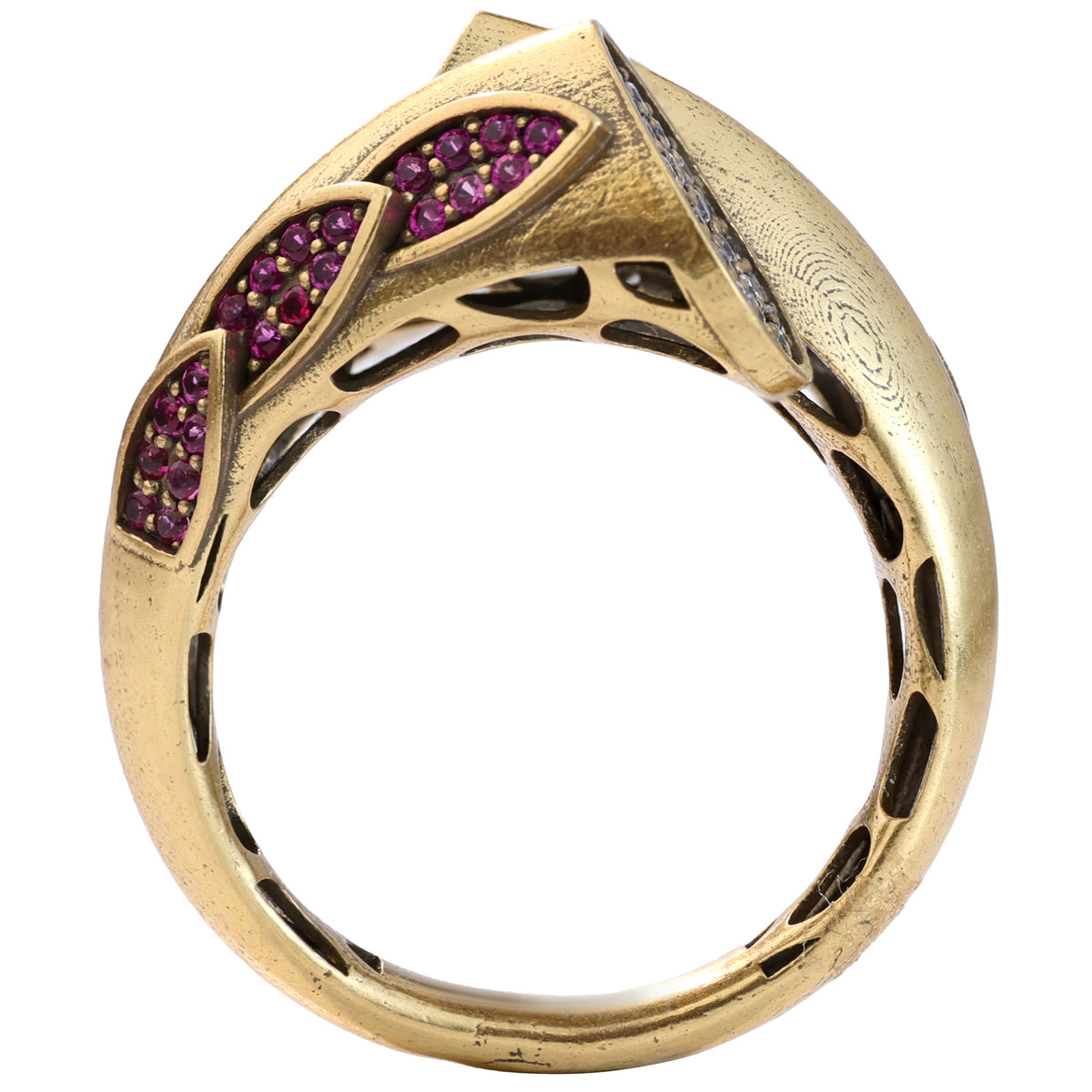Greek Key Pavé Open Ring