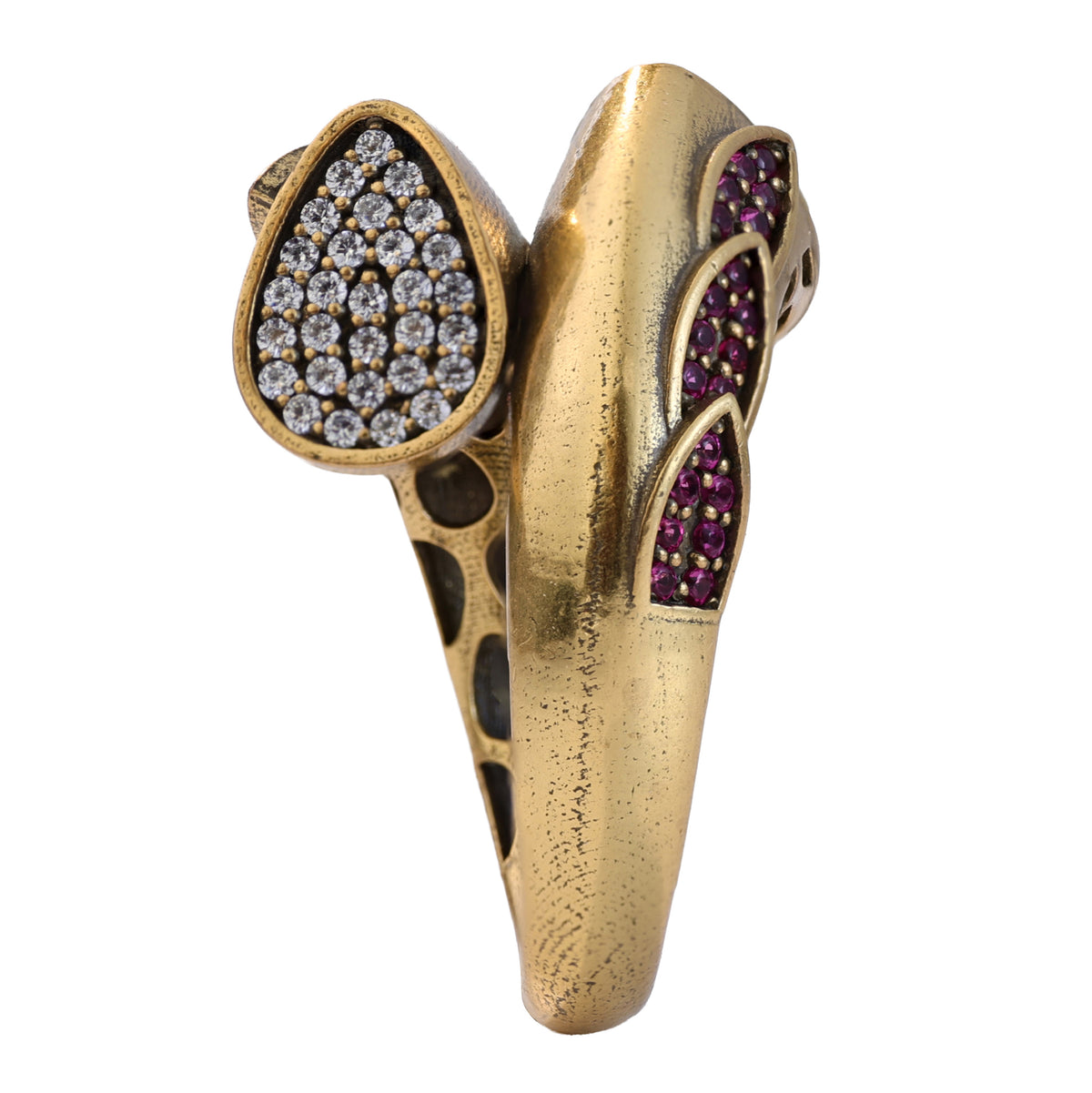 Pavé Leaf Bypass Ring