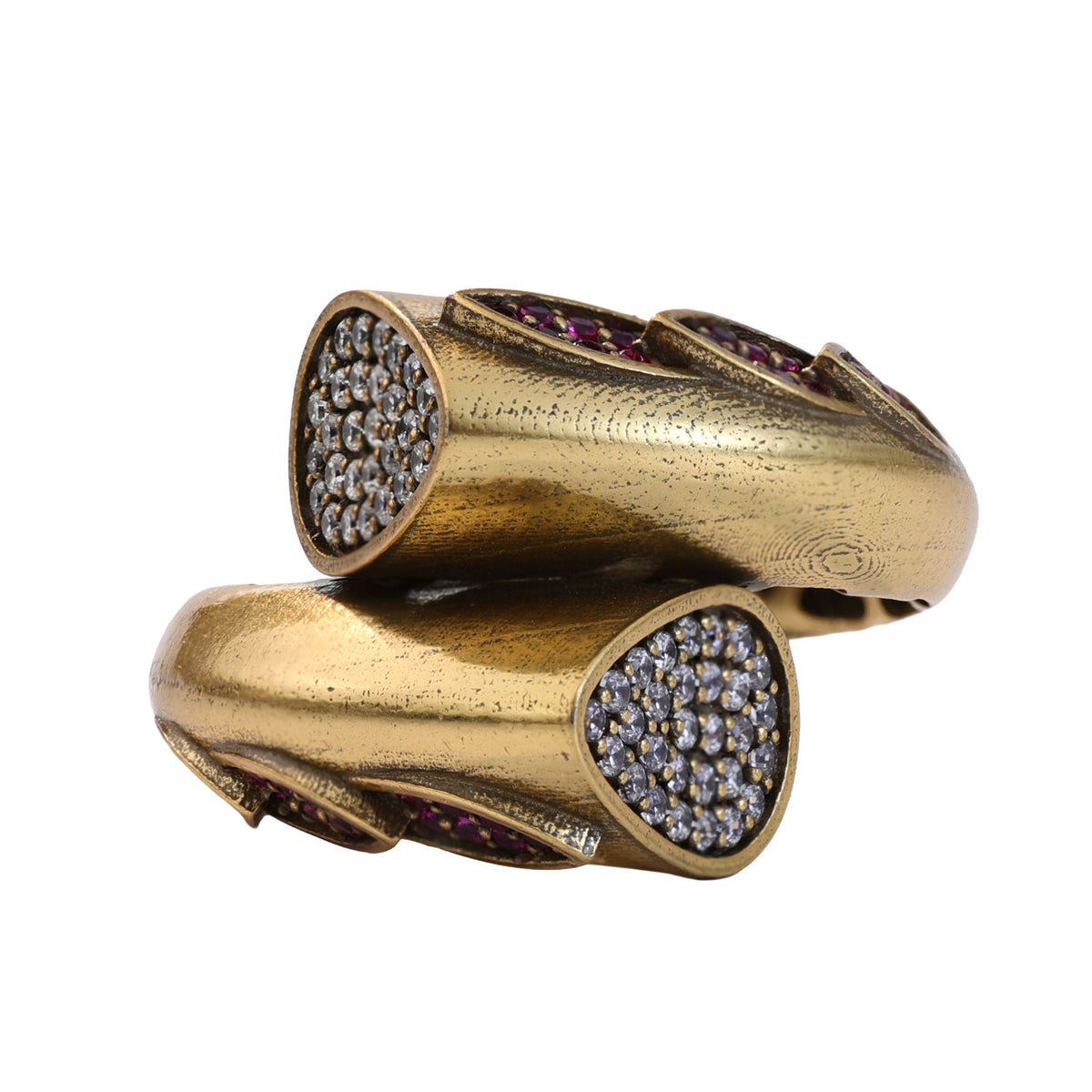 Pavé Leaf Bypass Ring