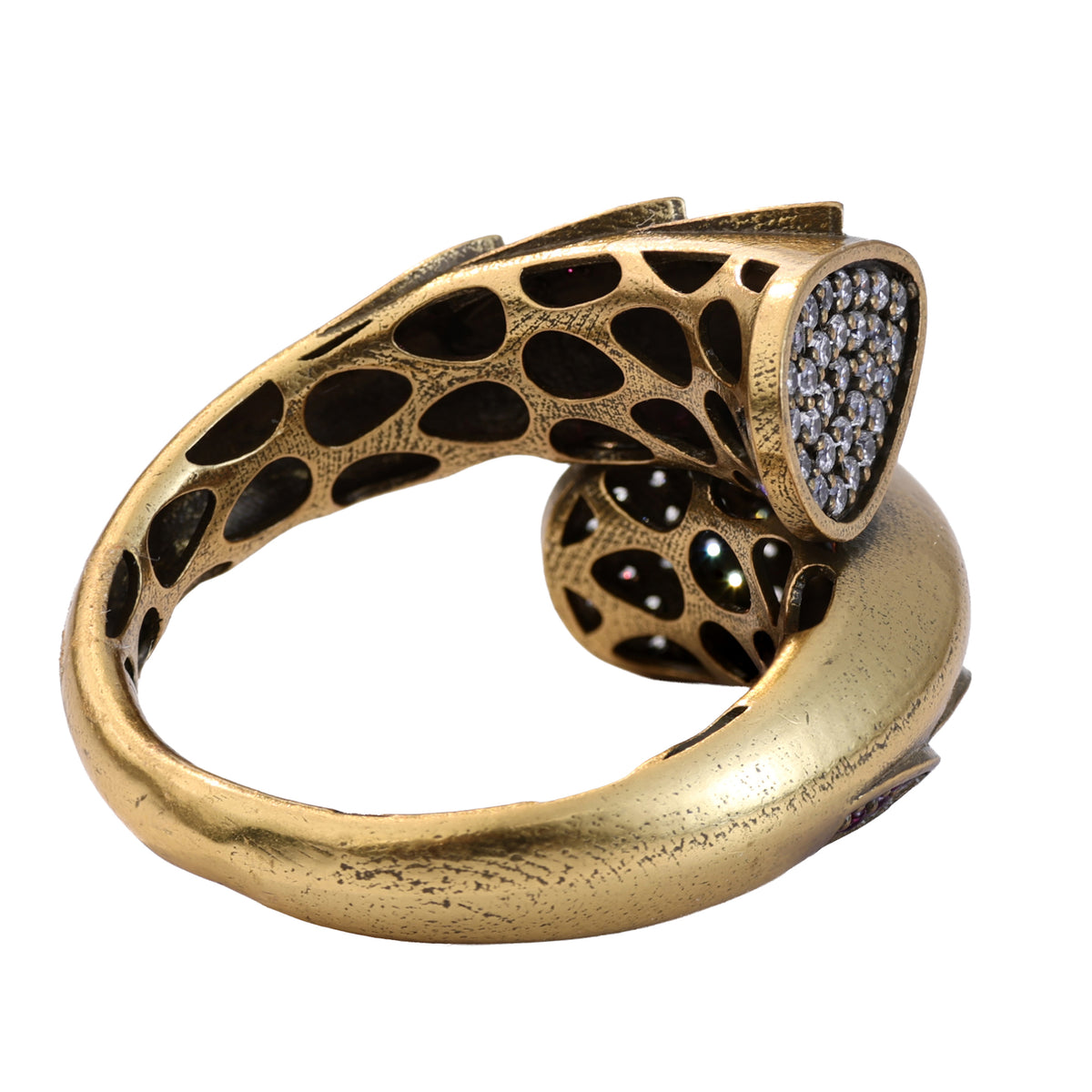 Pavé Leaf Bypass Ring