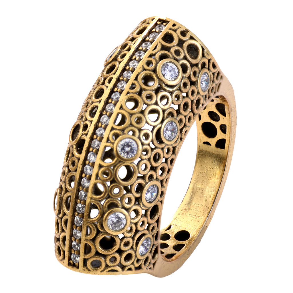 Center Row Openwork Pavé Ring