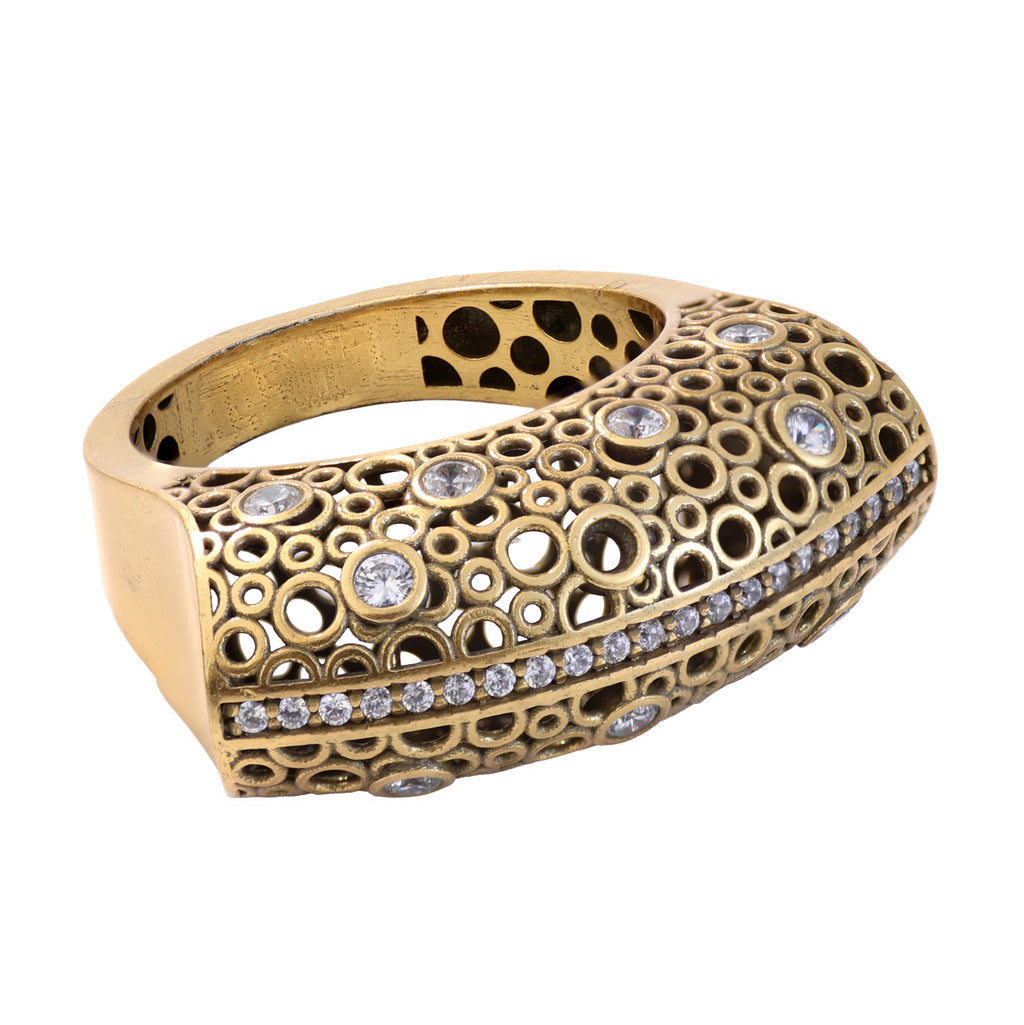 Center Row Openwork Pavé Ring
