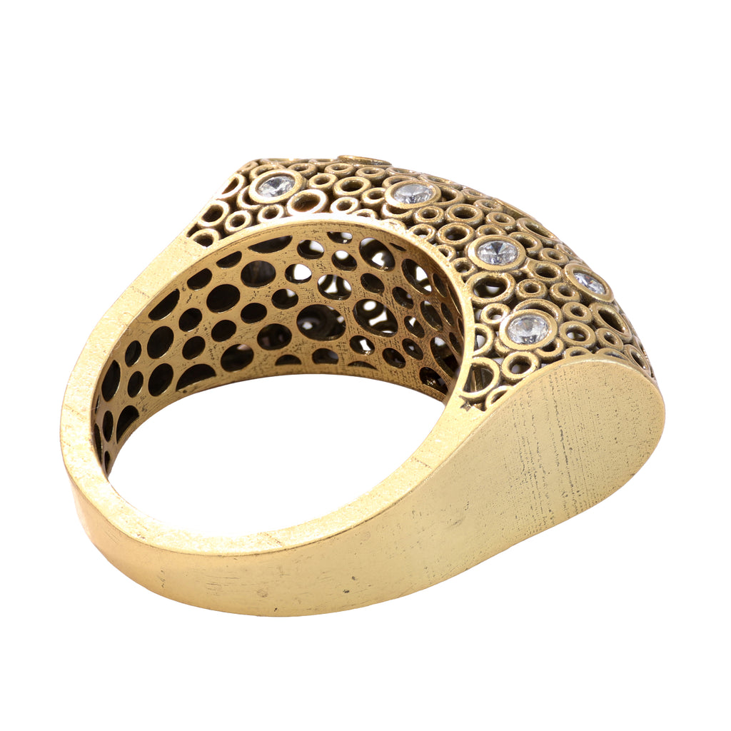 Center Row Openwork Pavé Ring