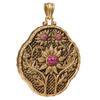 NE-PD-0021 Silver Floral Key Double-Sided Pendant