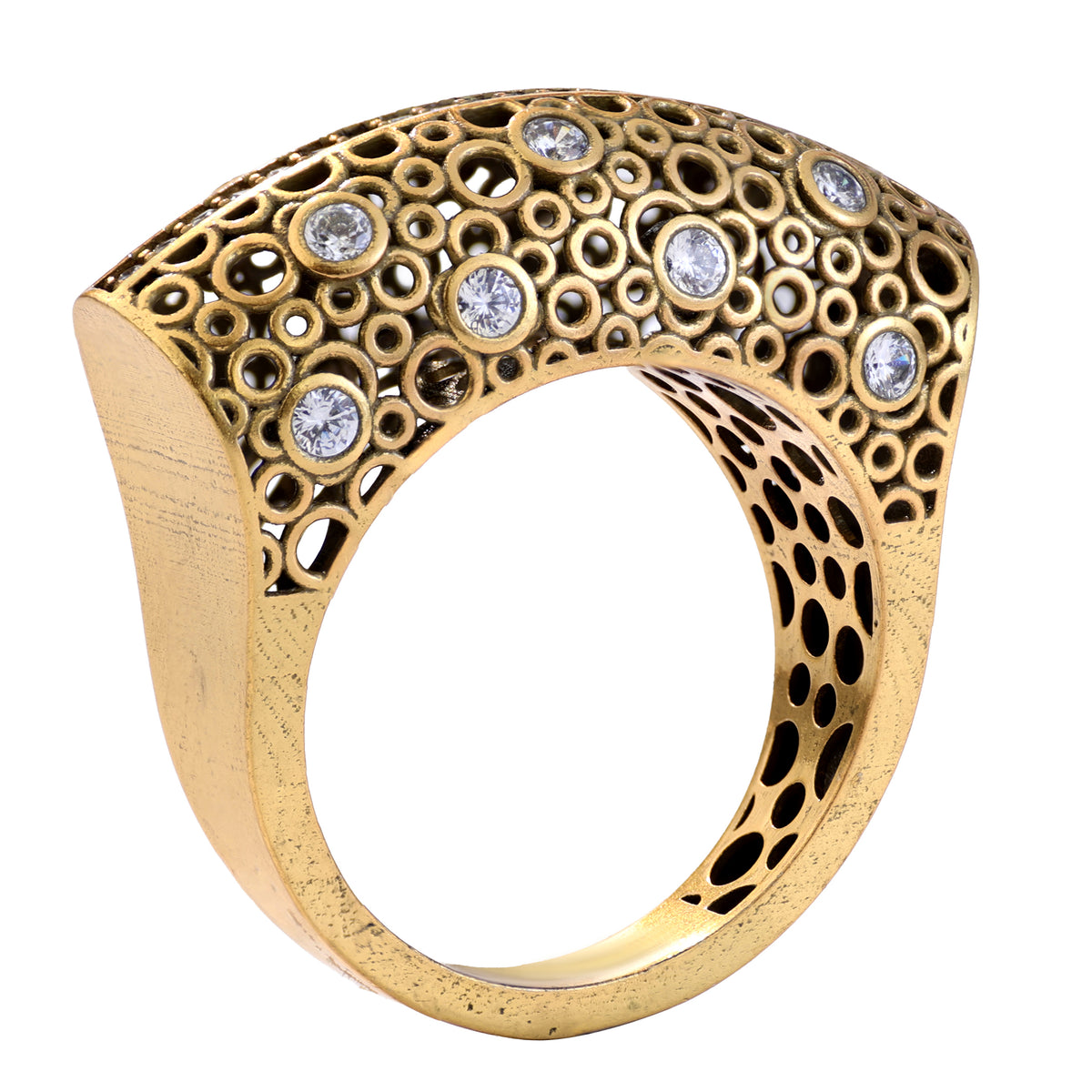 Center Row Openwork Pavé Ring