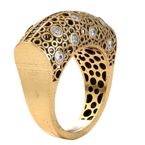 Center Row Openwork Pavé Ring