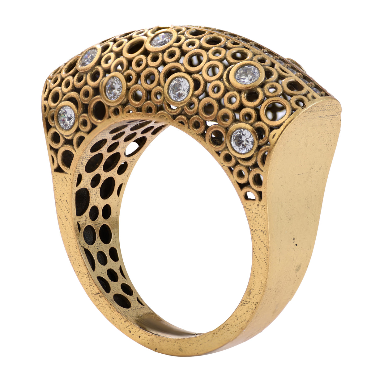 Center Row Openwork Pavé Ring