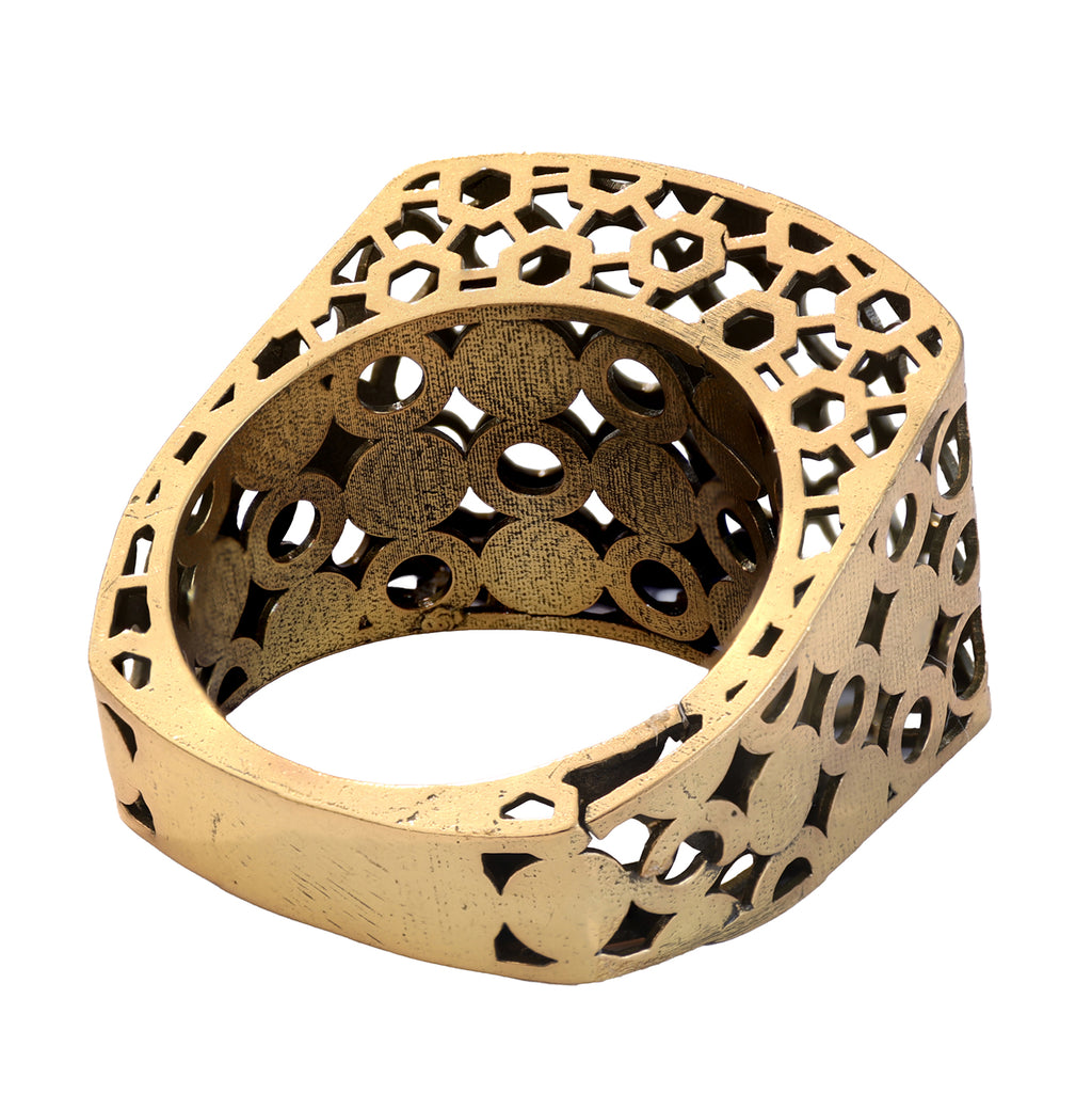 Circular Openwork Statement Ring