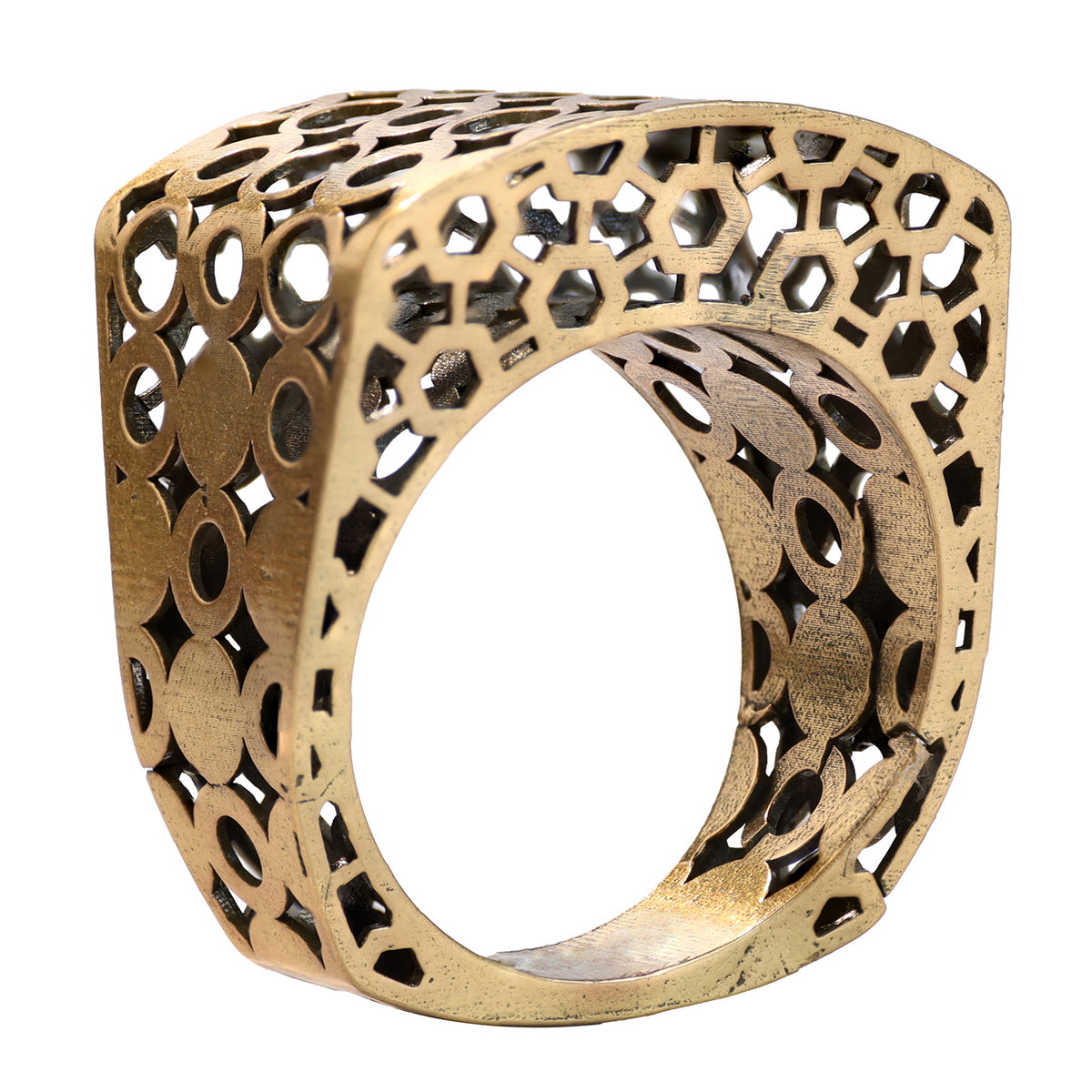 Circular Openwork Statement Ring