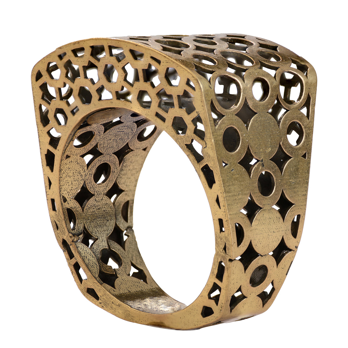 Circular Openwork Statement Ring