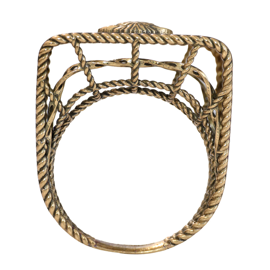 Sculptural Portrait Openwork Ring