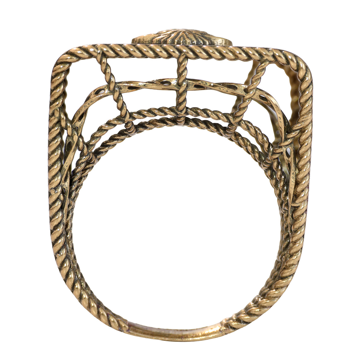Sculptural Portrait Openwork Ring