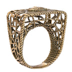 Sculptural Portrait Openwork Ring