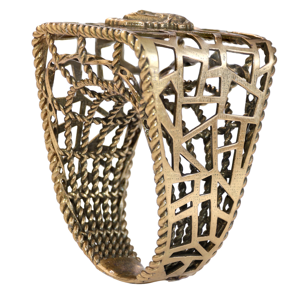 Sculptural Portrait Openwork Ring