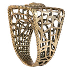 Sculptural Portrait Openwork Ring