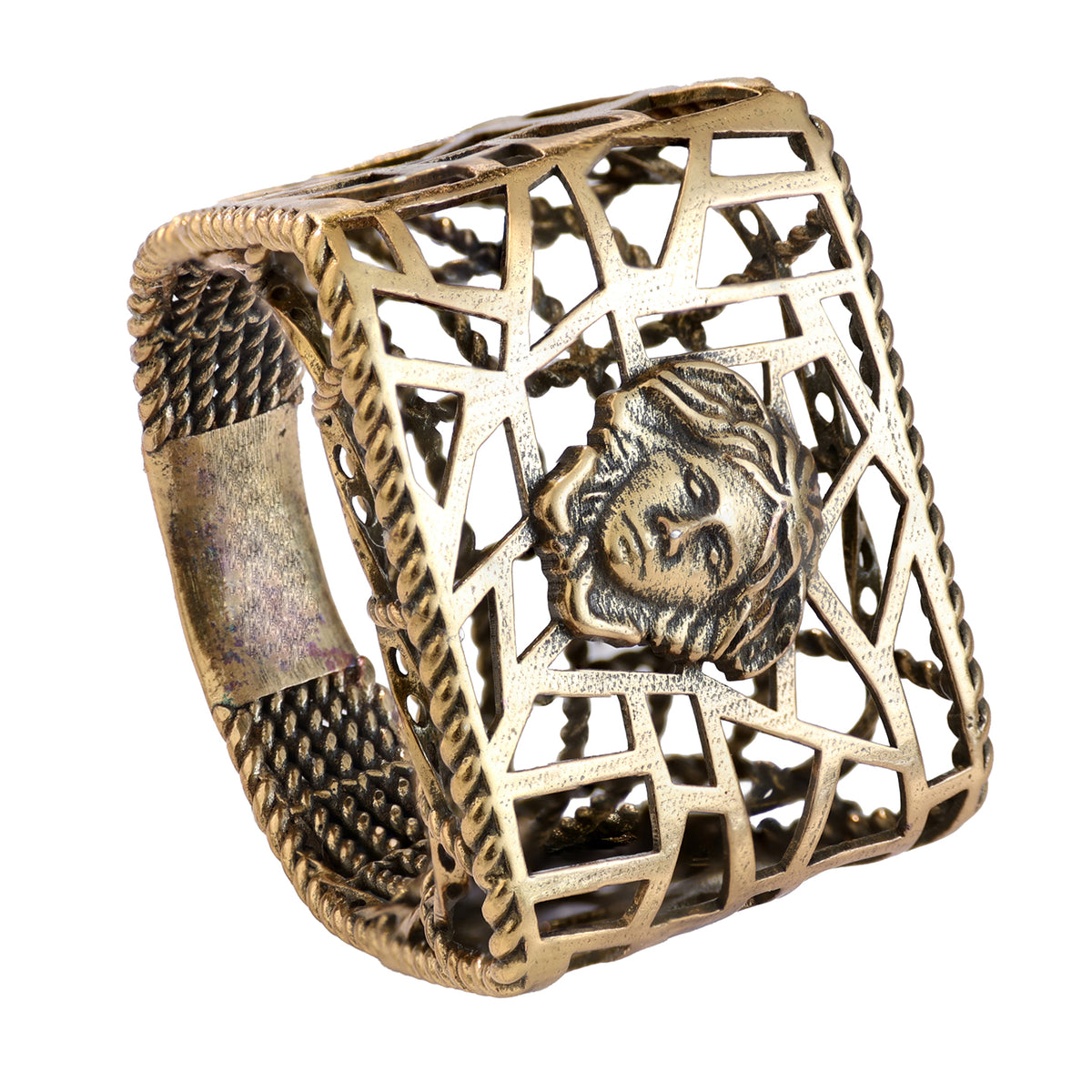 Sculptural Portrait Openwork Ring