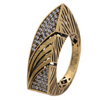 Feather Pavé Statement Ring