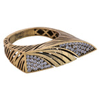 Feather Pavé Statement Ring