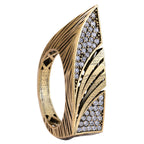 Feather Pavé Statement Ring