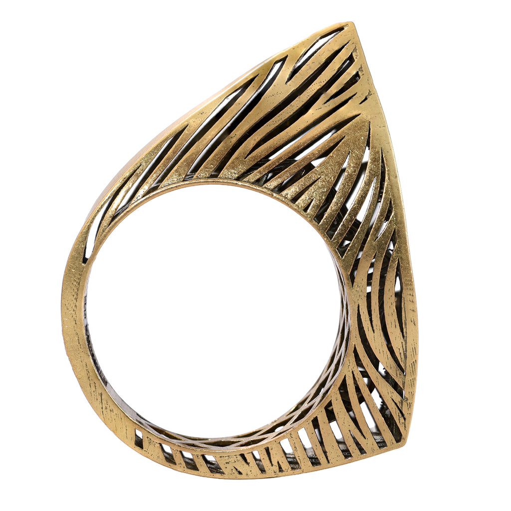 Feather Pavé Statement Ring