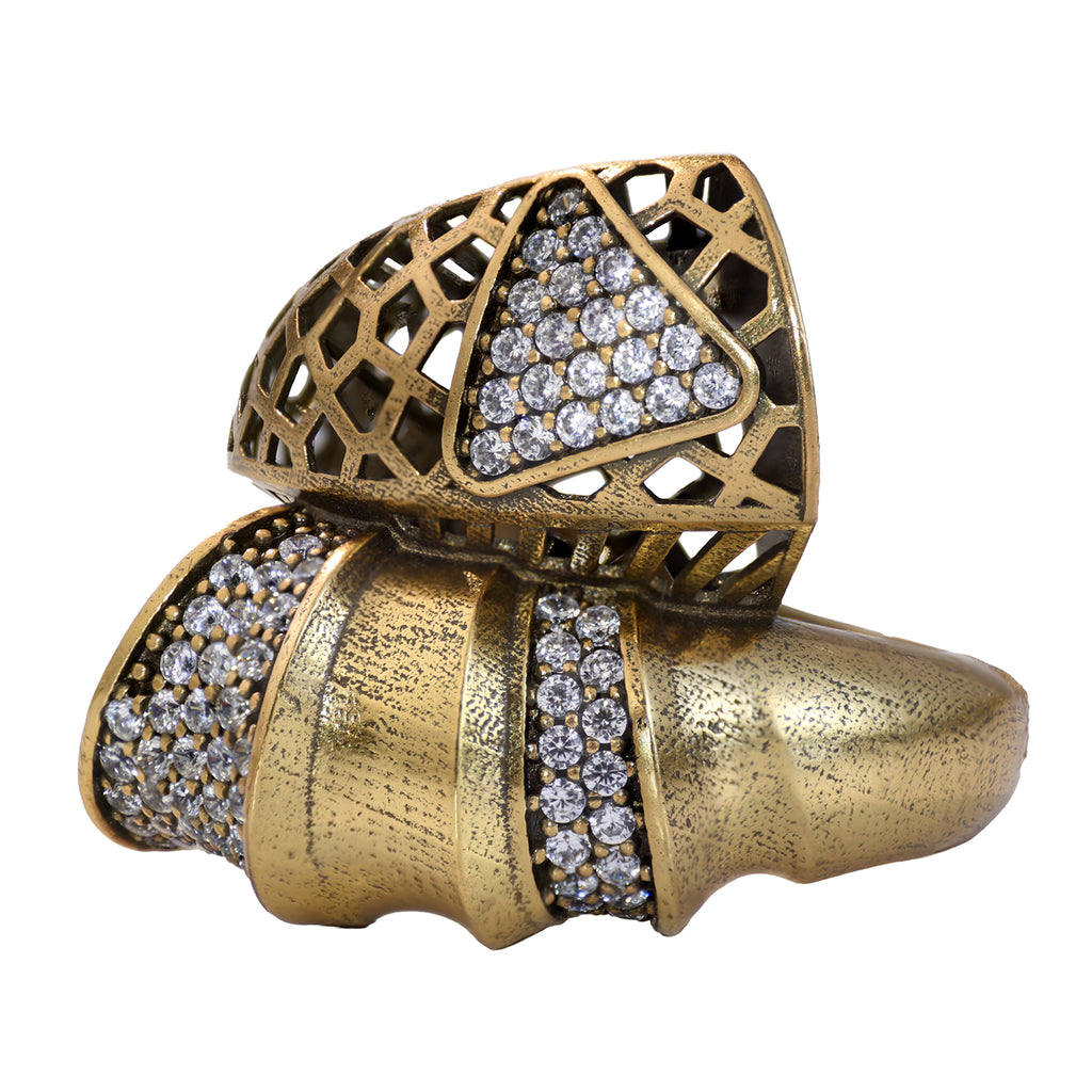 Ribbon Pavé Sculptural Statement Ring