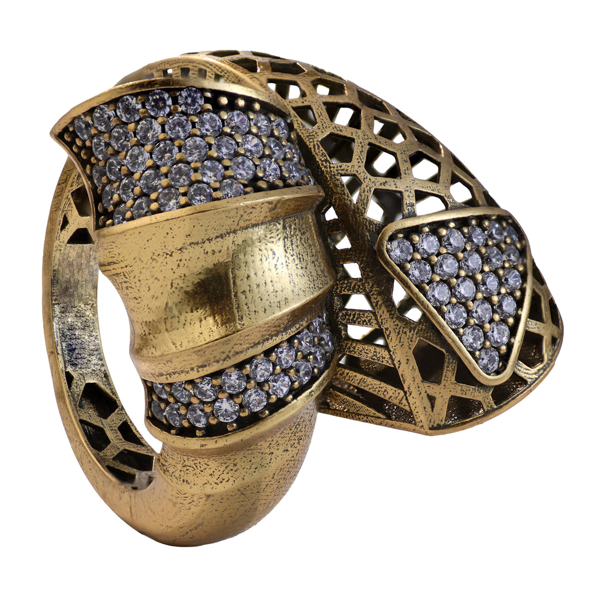 Ribbon Pavé Sculptural Statement Ring