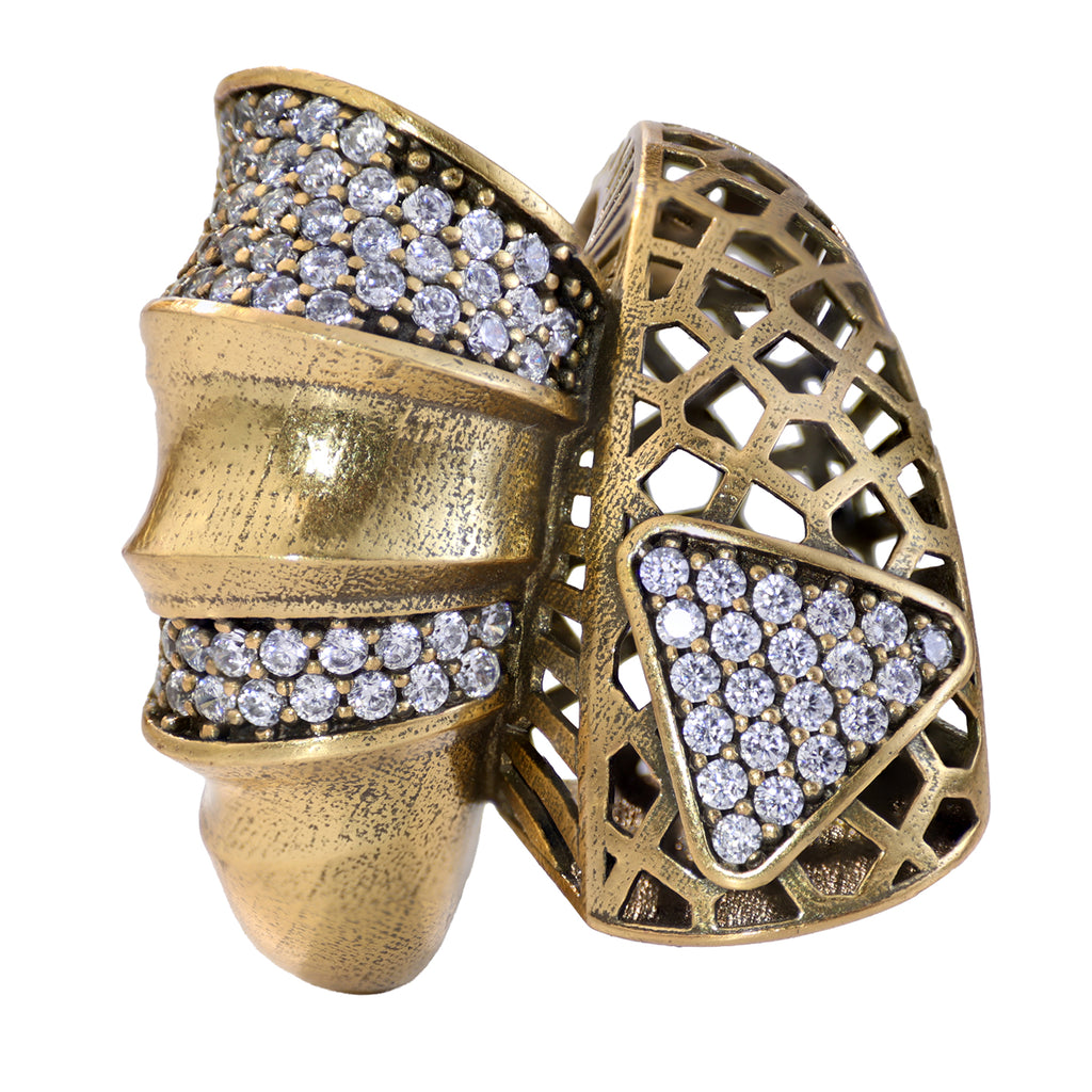 Ribbon Pavé Sculptural Statement Ring