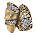 Ribbon Pavé Sculptural Statement Ring