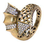Ribbon Pavé Sculptural Statement Ring
