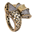 Ribbon Pavé Sculptural Statement Ring