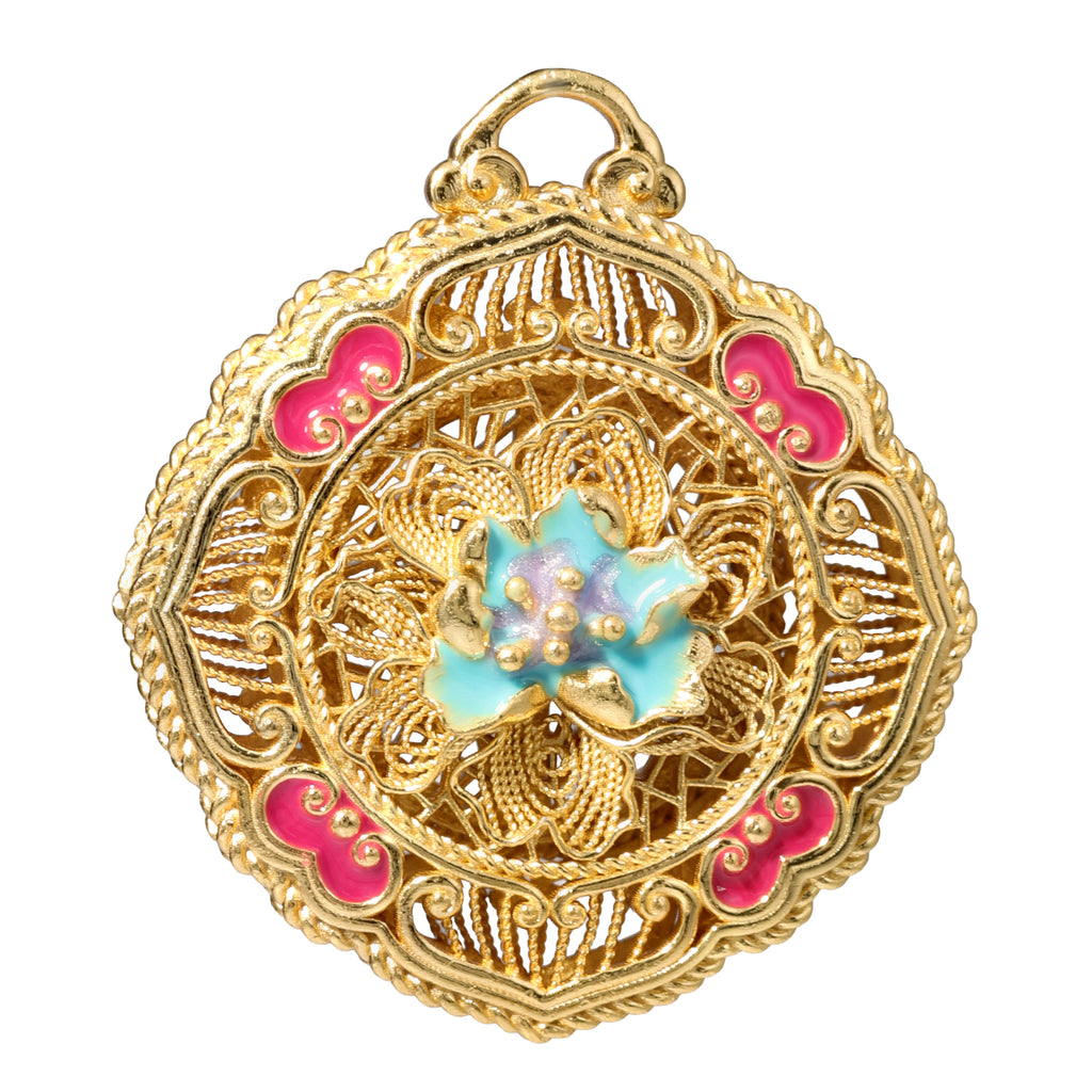NE-PD-0079 Silver Double-Sided Pendant